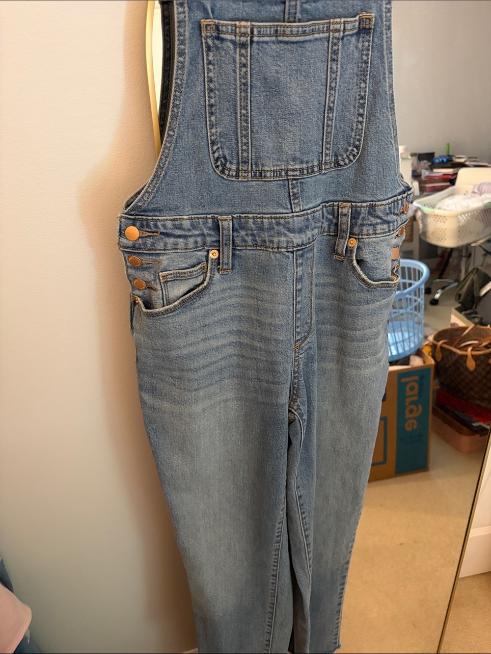 Universal Thread Women's Blue Denim Overalls - Picture 4 of 5